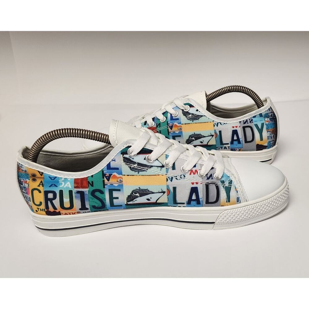 Cruise Lady Custom License Canvas Low Top Casual Sneaker Shoes Size US 10 - Picture 5 of 10